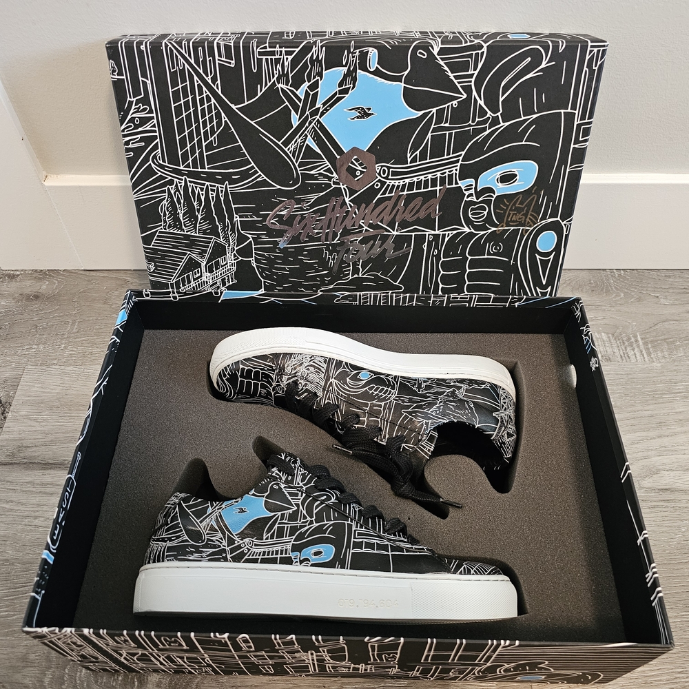 Black & Blue Graphic Sneakers